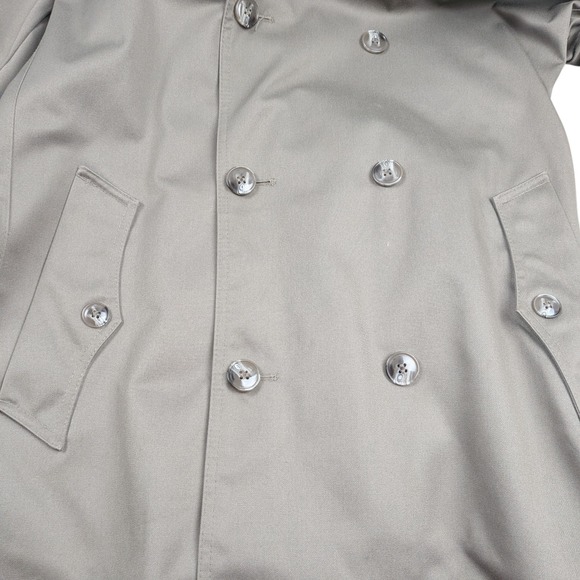 Misty Harbor Women's Classic Double Breasted Trench Coat Olive Long Size 42 - Picture 3 of 11